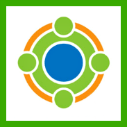CFI logo- Green, White and blue, square shaped